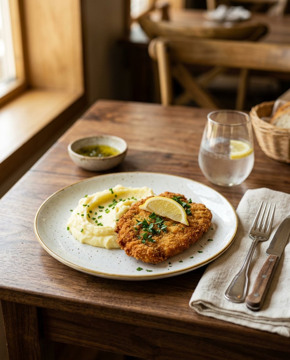 Veal Cutlet with Mashed Potatoes