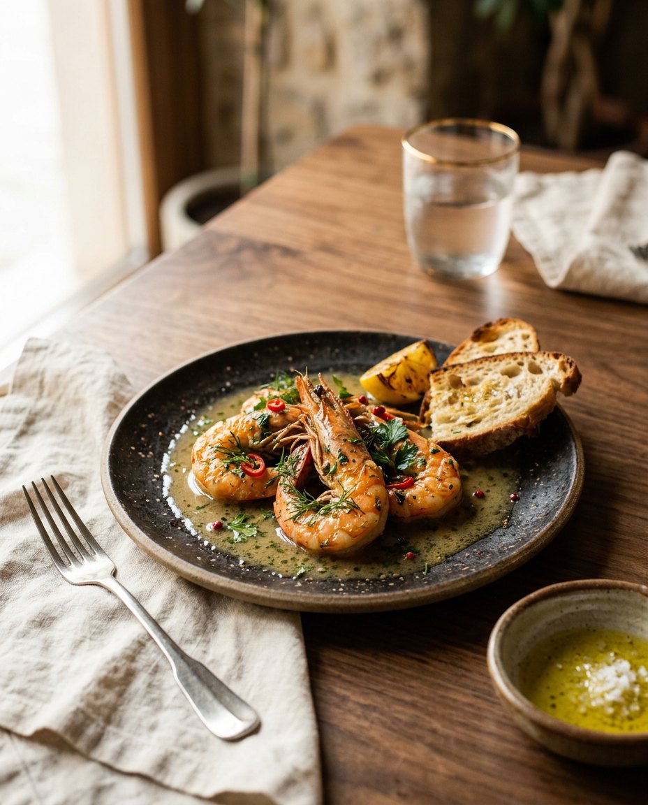 Royal Shrimp in Wine Sauce